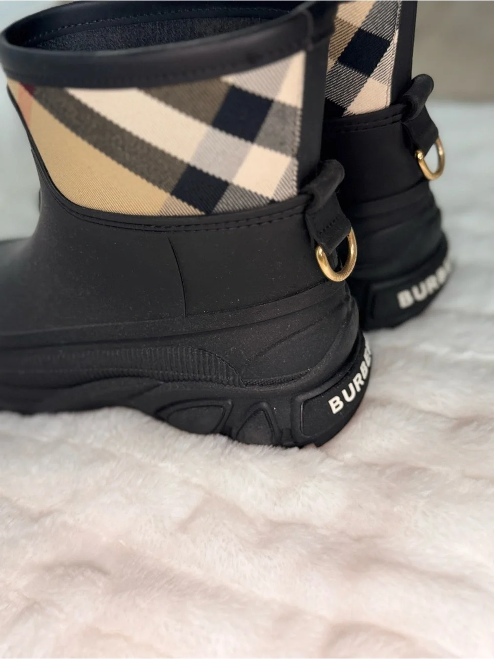 Burberry Ryan House Check Panel Rain Boots